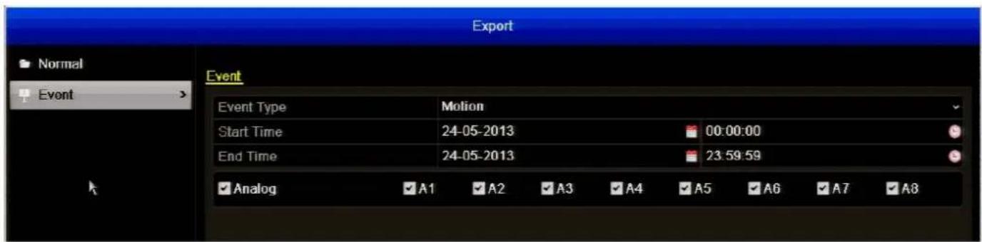 SWANN DVR4-1500 - Export: Normal/Event - 2