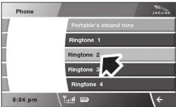 Phone Portable's inband tone Ringtone 1 Ringtone 2 Ringtone 3 Ringtone 4 8:34 pm