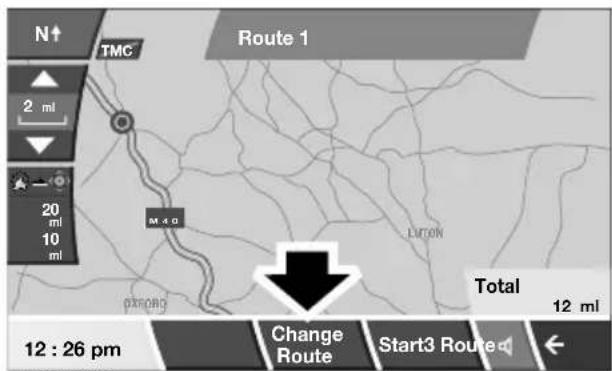 N↑ TMC Route 1 2 ml 20 ml 10 ml M 4 G LITON Total 12 ml 12 : 26 pm Change Route Start3 Route