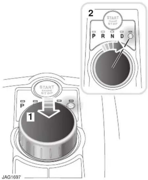 START DRIVE STOP P S 1 2 PRND JAG1697
