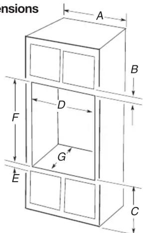 Dimensions A B D F G E C
