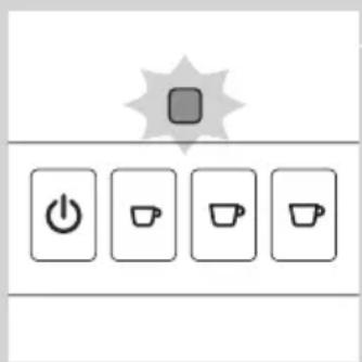 Icon set with power, cup, and coffee icons arranged in a grid, above a starburst symbol above.