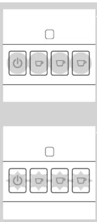 Cropped image showing a menu bar with icons for power, coffee cup, and coffee cup, each paired with a blank checkbox.