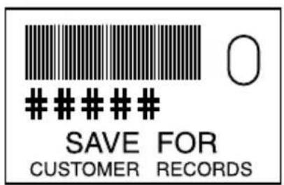 SAVE FOR CUSTOMER RECORDS