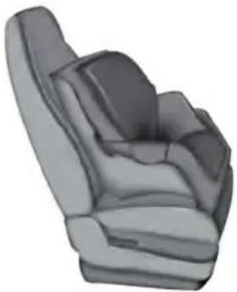 3D rendered illustration of a car seat with no text or symbols