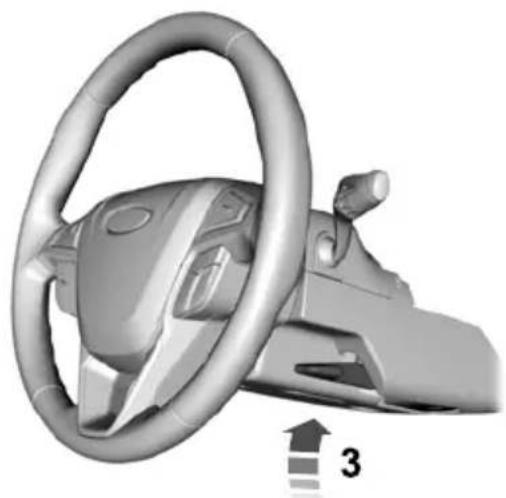 Interior view of a car steering wheel and dashboard (no text or symbols visible)