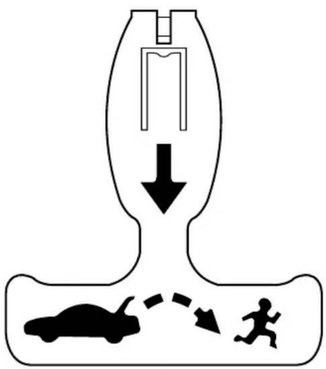 graph TD A["Car Icon"] --> B["Down Arrow"] B --> C["Human Figure"] style A fill:#f9f,stroke:#333 style C fill:#ccf,stroke:#333