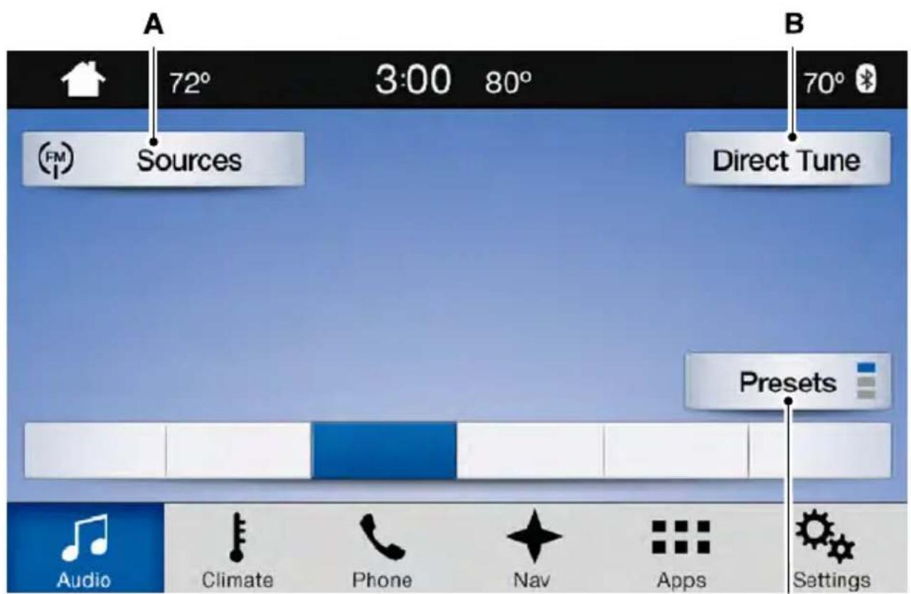 A 72° 3:00 80° 70° Sources Direct Tune Presets Audio Climate Phone Nav Apps Settings