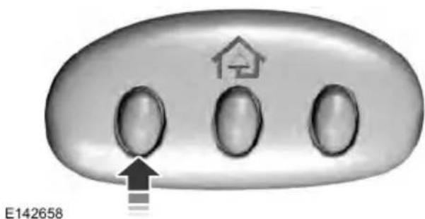 Close-up of a metallic control panel with three ovals and a house icon, no readable text or symbols