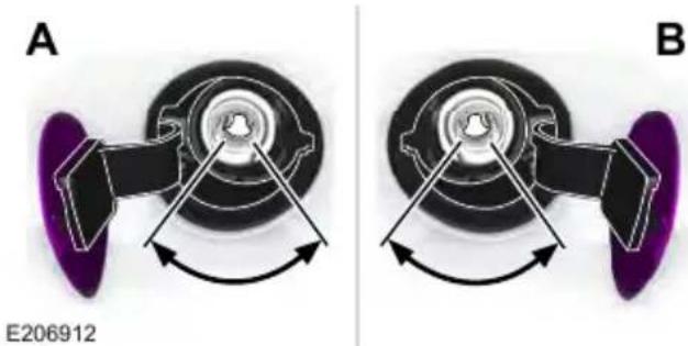 Mechanical assembly diagrams showing two configurations (A and B) of a car wheel with rotating components and directional arrows, no text or symbols present.