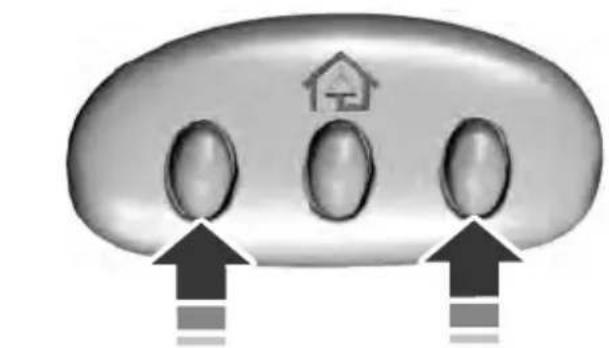 Illustration of a house icon with three ovals and upward arrows, no text or symbols present