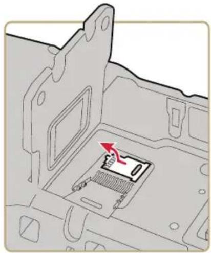 Technical diagram of a mechanical component with a highlighted internal area and red arrow indicating motion (no text or symbols)