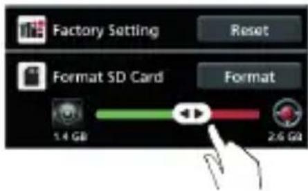 Factory Setting Reset Format SD Card Format 1.4 GB 2.6 GB
