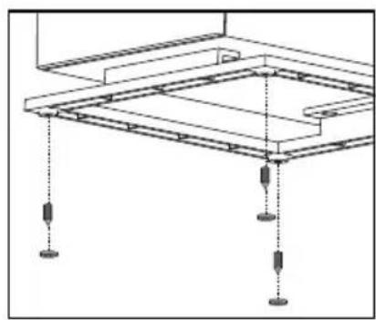Technical line drawing of a structural frame with vertical supports and mounting holes (no text or symbols)