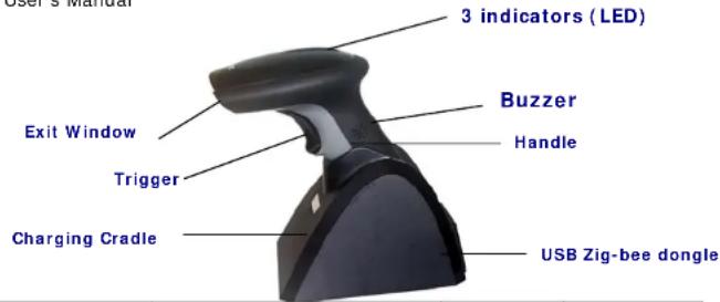 User's Mandar 3 indicators (LED) Buzzer Handle Exit Window Trigger Charging Cradle USB Zig-bee dongle