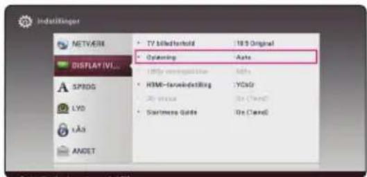 Indellinger NETWORK DISPLAYIV... SPROG LYD iAS ANGET • TV billed hold • Oplaining • Auto • 100% reconfiguration • HDMI-fare/indellring • YC50 • 30% vissure • Starttime Guide • Auto (Tread) • Auto (Tread)