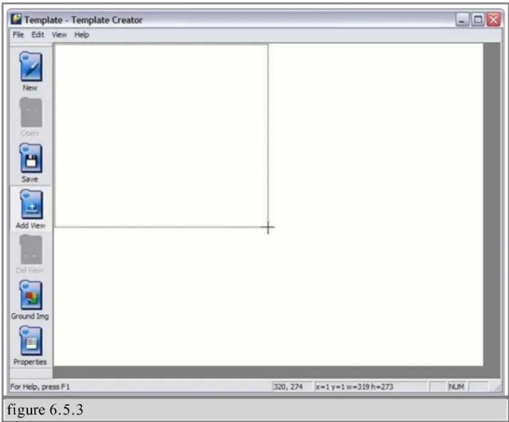 Template - Template Creator File Edit View Help New Open Save Add View Del View Ground Img Properties For Help, press F1 320, 274 x=1 y=1 w=319 h=273 NUM figure 6.5.3