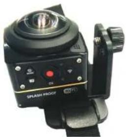 Close-up of a black SPLASH PROOF camera with control panel and adjustment knobs (no visible text or symbols on device body)
