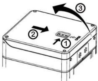 Diagram of an electronic device with labeled components and directional arrows indicating motion or movement.