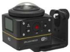 Black and white photo of a black SLASH PEDGE camera with control panel and display (no visible text or symbols)