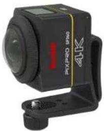Black 4K PAPRO S960 camera module with red laser beam and mounting bracket (no visible text or symbols)