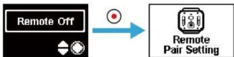 graph LR A["Remote Off"] --> B((Red Dot)) B --> C["Remote Pair Setting"]