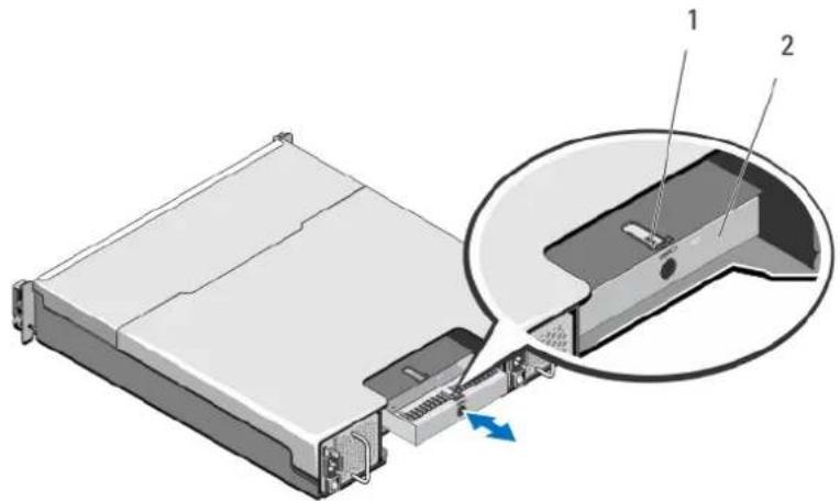 DELL PowerVault MD3400 - Removing a RAID Controller Module Blank - 1