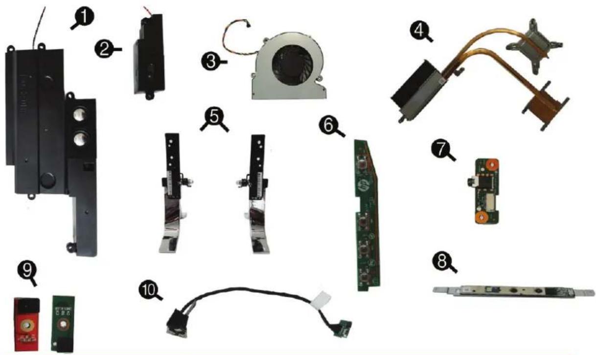 Exploded view diagram of electronic components with numbered parts for identification