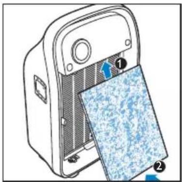 Diagram of a device with a slide and ventilation slots, showing internal components (no text or symbols)