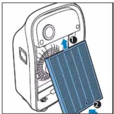 Diagram of a device with a fan blade and labeled parts (no text or symbols present)