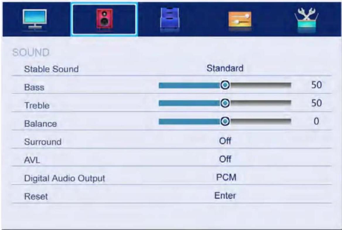 NEVIR NVR-7509-22HD-N - SOUND Menu - 1