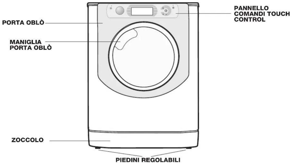 PORTA OBLÒ MANIGLIA PORTA OBLÒ ZOCCOLO PANNELLO COMANDI TOUCH CONTROL PIEDINI REGOLABILI