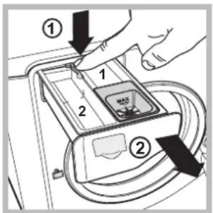 HOTPOINT AQS73D 29 EU/A - Pesuainelokerikon puhdistus - 1