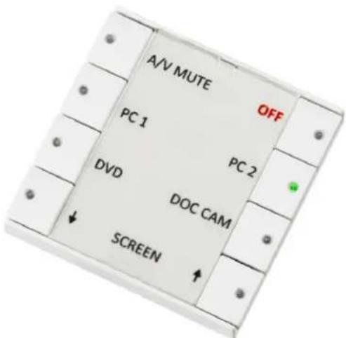 A/V MUTE OFF PC 1 PC 2 DVD DOC CAM SCREEN