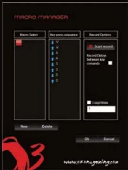 MACRO MANAGER Macro Select 800 Key press sequence V W A A S B D D Record Options Start record Record Delays between key commands Loop times 1 New Delete Ok Cancel www.07.07e.gaxia.com