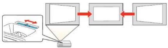 EPSON Powerlite X36+ - Corrección del a formadel imagen conel control des lizanted decorrección trapezoidal horizontal - 1
