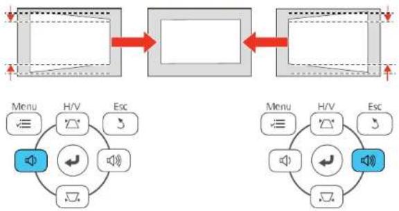 EPSON Powerlite X36+ - Corrección del a formadel imagen con los botones decorrección trapezoidal - 4