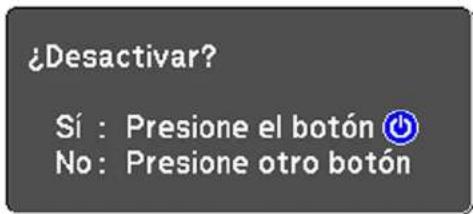 ¿Desactivar? Sí : Presione el botón ⏻ No : Presione otro botón