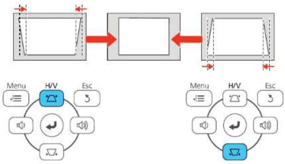 EPSON Powerlite X36+ - Corrección del a formadel imagen con los botones decorrección trapezoidal - 2