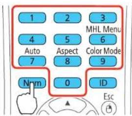 1 2 3 4 5 MHL Menu 6 Auto Aspect Color Mode 7 8 9 N·m 0 ID Esc