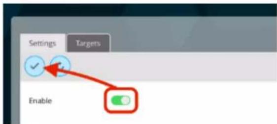 Settings Targets Enable