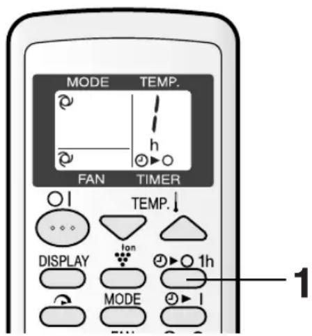 MODE TEMP. FAN TIMER TEMP. DISPLAY tan 1h MODE 1
