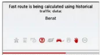 Fast route is being calculated using historical traffic data: Berat
