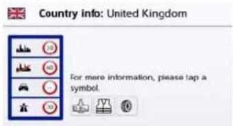 Country info: United Kingdom For more information, please tap a symbol.
