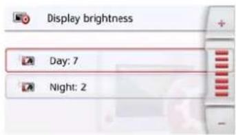 Display brightness Day: 7 Night: 2