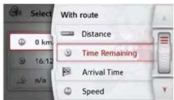 Select With route Distance Time Remaining Arrival Time Speed