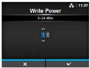 Write Power 0-24 dBm 1 0