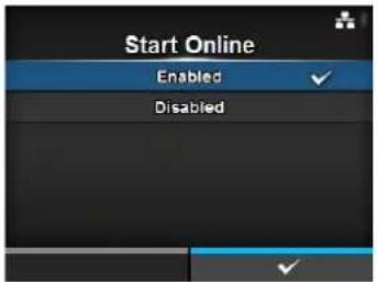Start Online Enabled ✓ Disabled ✓