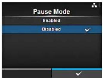 Pause Mode Enabled Disabled