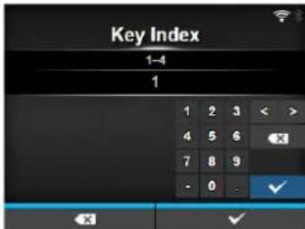 Key Index 1-4 1 1 2 3 < > 4 5 6 X 7 8 9 - 0 - ✓